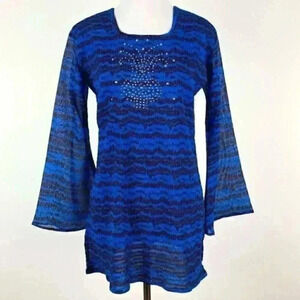 New Top 10 India tunic size FS black blue square